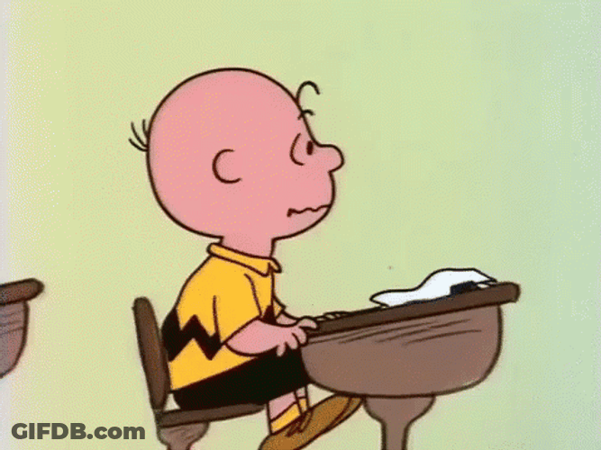 Charlie Brown Studying GIF