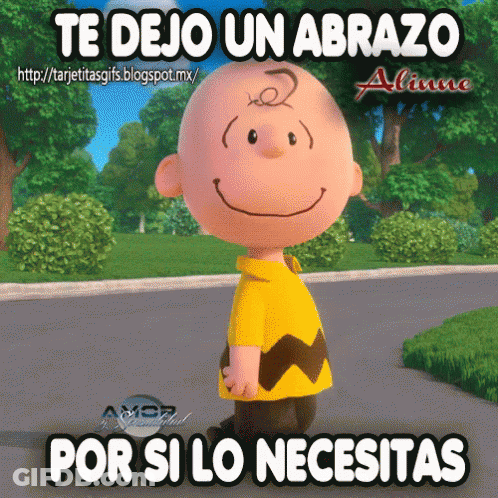 Charlie Brown Te Dejo Un Abrazo Por Si Lo Necesitas GIF