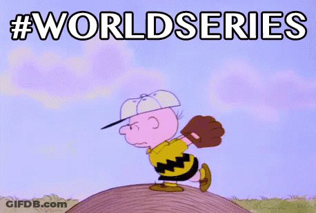 Charlie Brown Throwing Baseball With Worldseries GIF