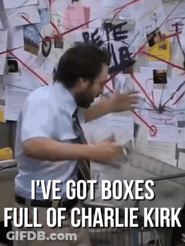 Charlie Day I'Ve Got Boxes Full Of Charlie Kirk GIF