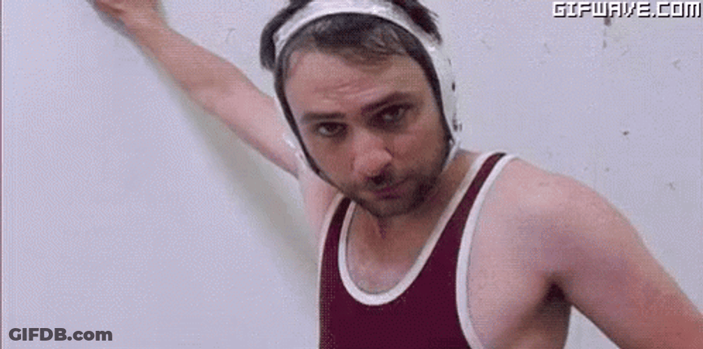 Charlie Day With Friends Pose GIF