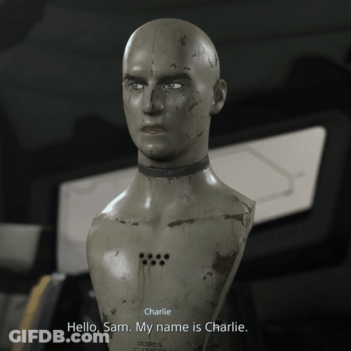 Charlie Says Hello Sam My Name Is Charlie On A Mannequin GIF