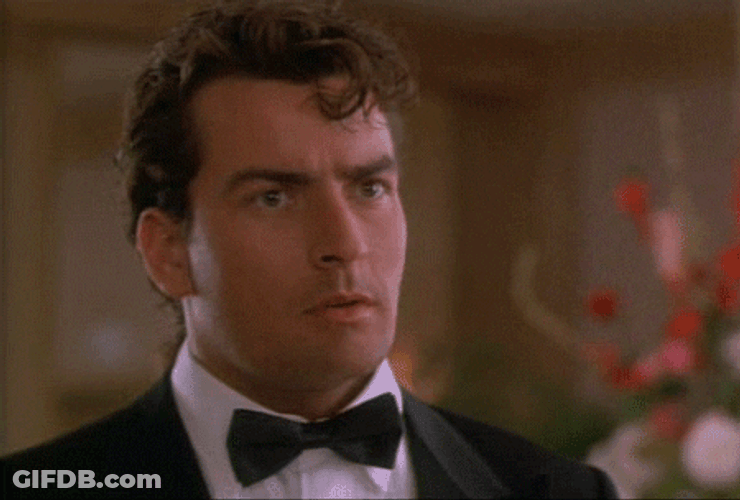 Charlie Sheen Neck Smoking While Gulp GIF