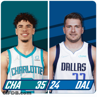 Charlotte And Dallas Basketball Players Standing Together GIF