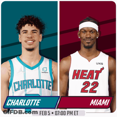 Charlotte Vs Heat Basketball Game Feb 5 At 7:00 PM ET GIF