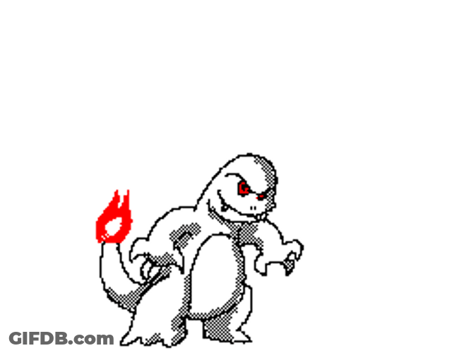Charmander 2D Evolution Sketch GIF