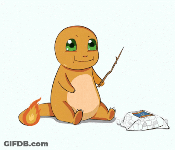 Charmander Cooking Roasted Marshmallow Pokémon GIF