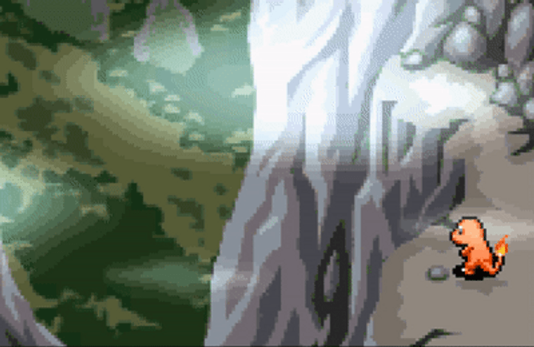 Charmander Looking Over Mountains GIF