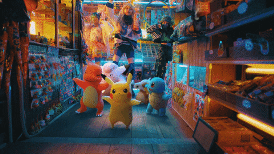 Charmander, Pikachu, And Squirtle 3D Dance GIF