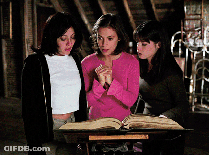Charmed Performing Magic Book Of Shadows GIF