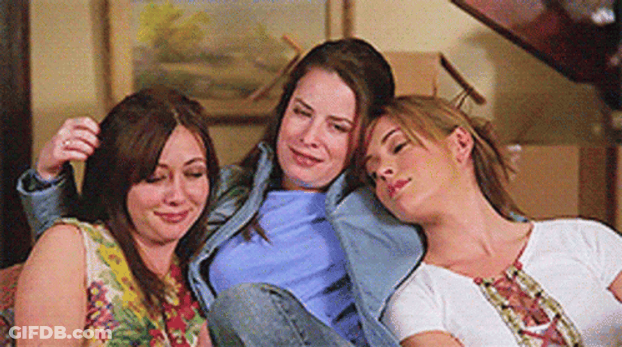 Charmed Prue Piper Phoebe Halliwell Cuddling GIF