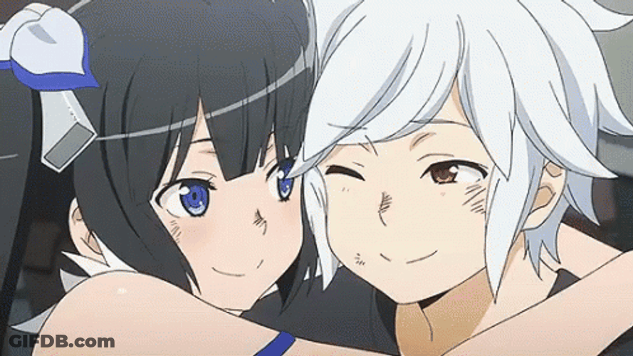 Charming Anime Cuddle GIF
