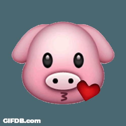Charming Pig Kiss Emoji GIF