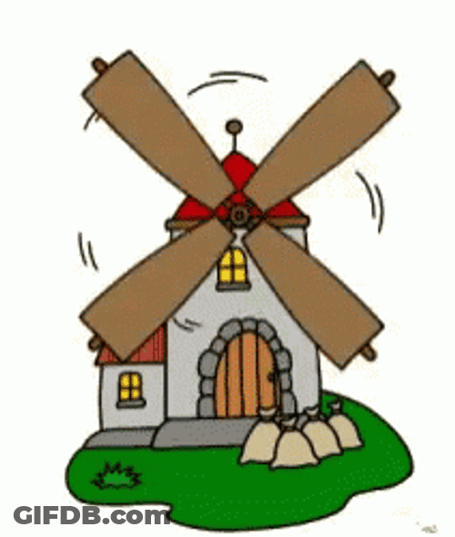 Charming Windmill Cartoon GIF