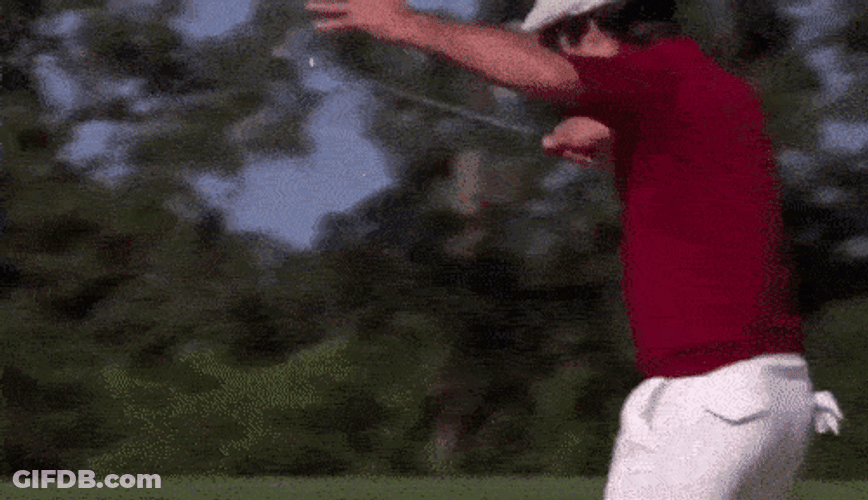 Chase Celebrating Back Hit In Caddyshack GIF