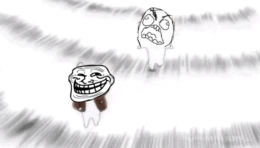 Chasing Troll Face Meme GIF