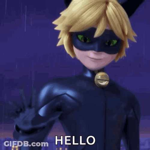 Chat Noir Adrien Agreste Waving Hello GIF