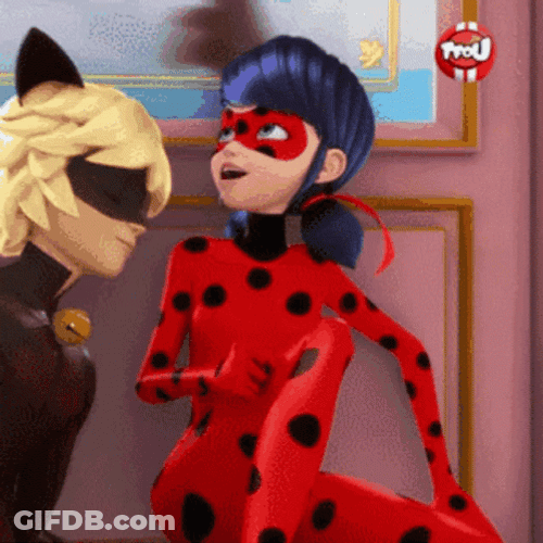 Chat Noir Lady Bug Hiding Out GIF