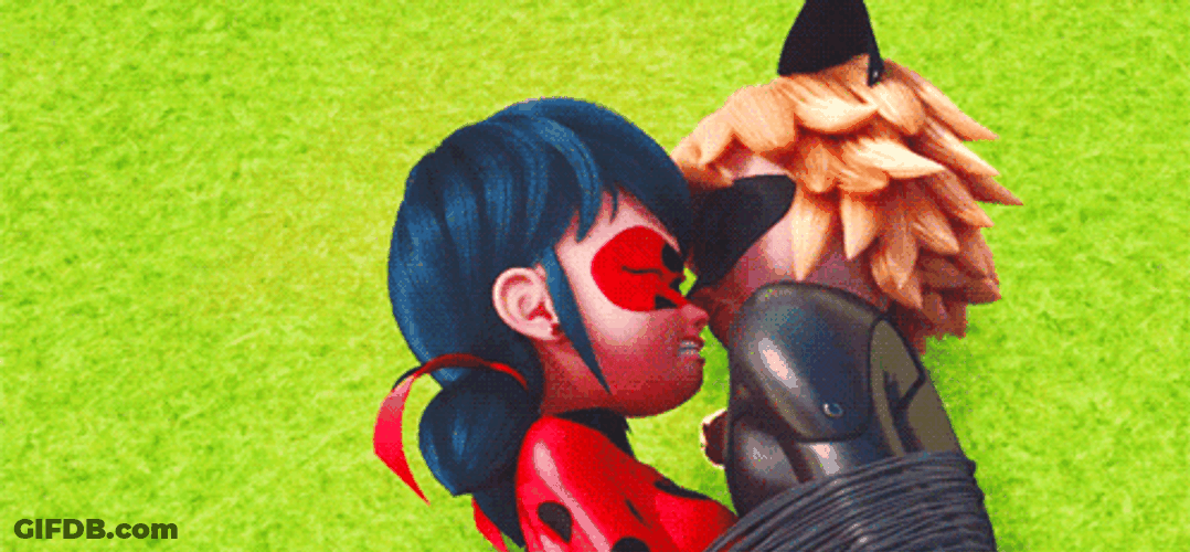 Chat Noir Lady Bug Sweet Kiss GIF