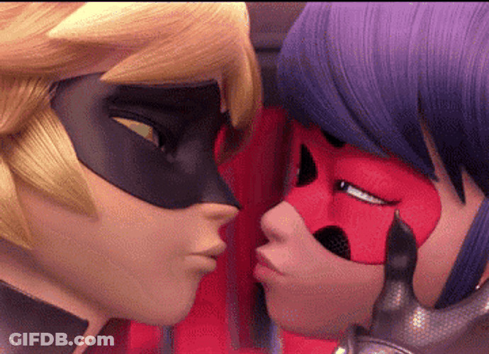 Chat Noir Ladybug Tender Kiss GIF
