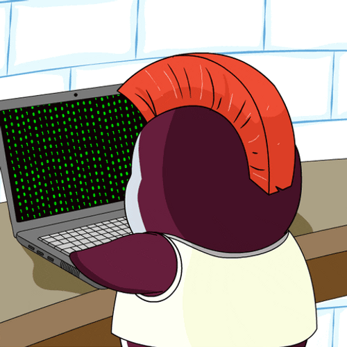 Chatgpt Pudgy Penguin Matrix Screen Effect GIF