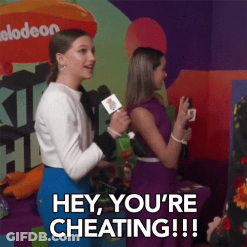Cheater Hey You're Cheating Caught Pointing GIF