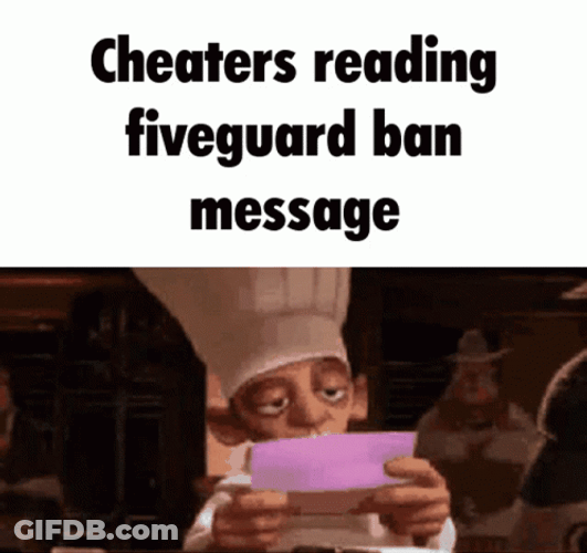 Cheaters Reading Five Guard Ban Meme GIF