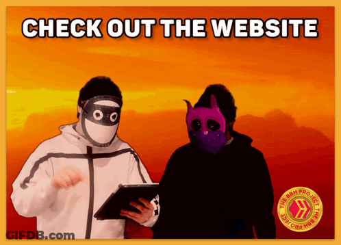 Check Out The Website Advertisement With Two Masked People GIF
