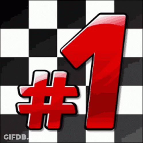 Checkered Background Red Number 1 GIF