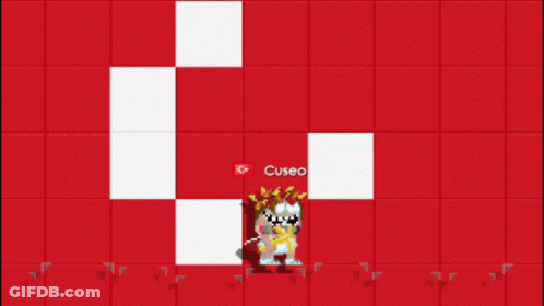 Checkered Background With Cuseo GIF