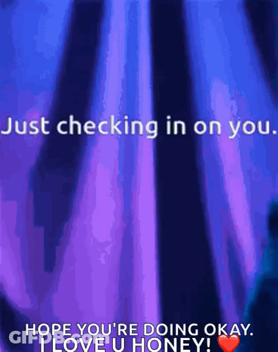 Checking In On You Hope You're Doing Okay I Love You Honey GIF