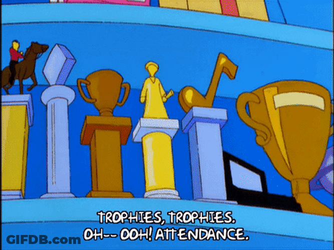 Checking Trophy Attendance Lisa Simpson GIF
