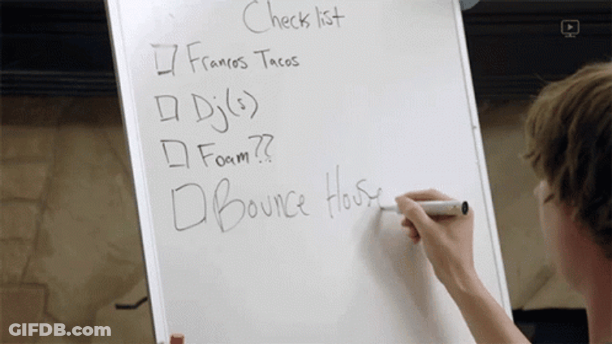 Checklist For Party Time GIF