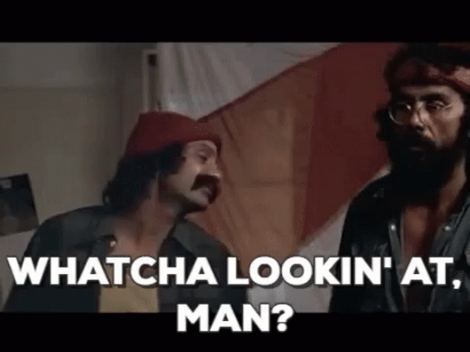 Cheech And Chong Whatcha Lookin' At Man GIF
