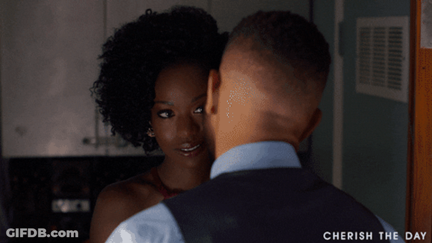 Cheek Kiss Cherish The Day Couple Smile GIF
