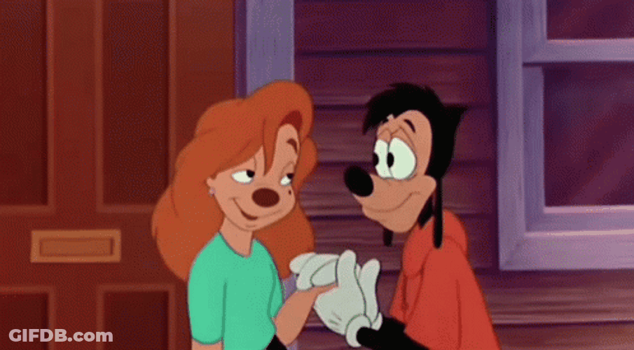 Cheek Kiss Goofy Movie GIF