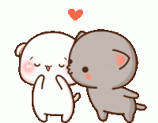 Cheek Kiss Peach Goma Love Cute Cats GIF