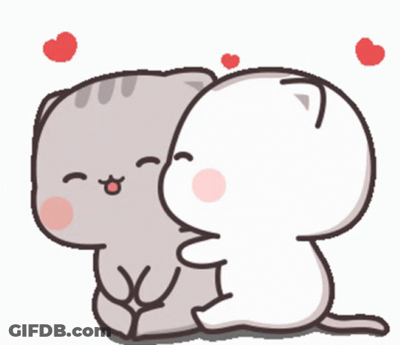 Cheek Kiss Peach Mocca Cat I Love You GIF