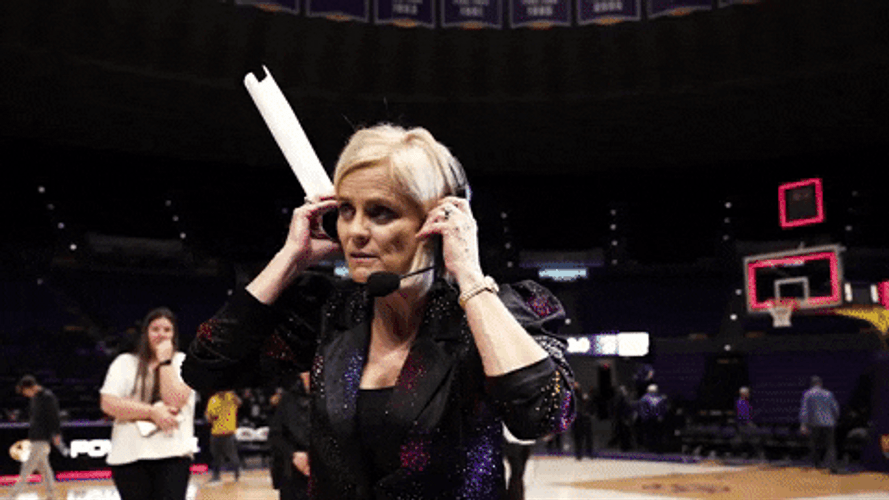 Cheeky Lady Tossing Mic Walk Off GIF