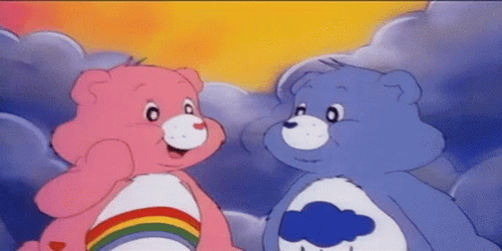 Cheer Bear Kisses Grumpy Bear Care Bear GIF
