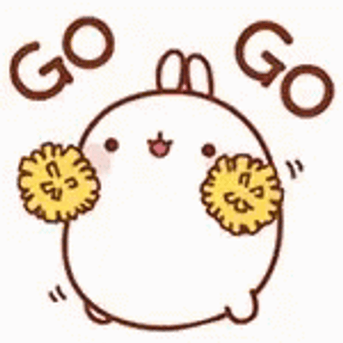 Cheer Up Cute Bunny Cheerleader Pom Pom Dance GIF