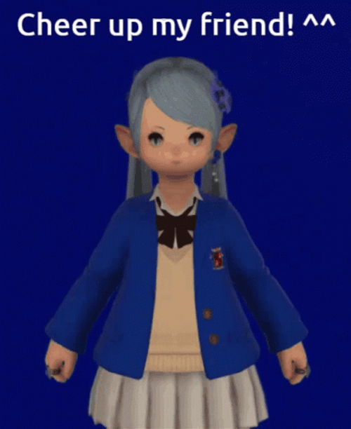 Cheer Up My Friend Little Hatsune Final Fantasy XIV GIF