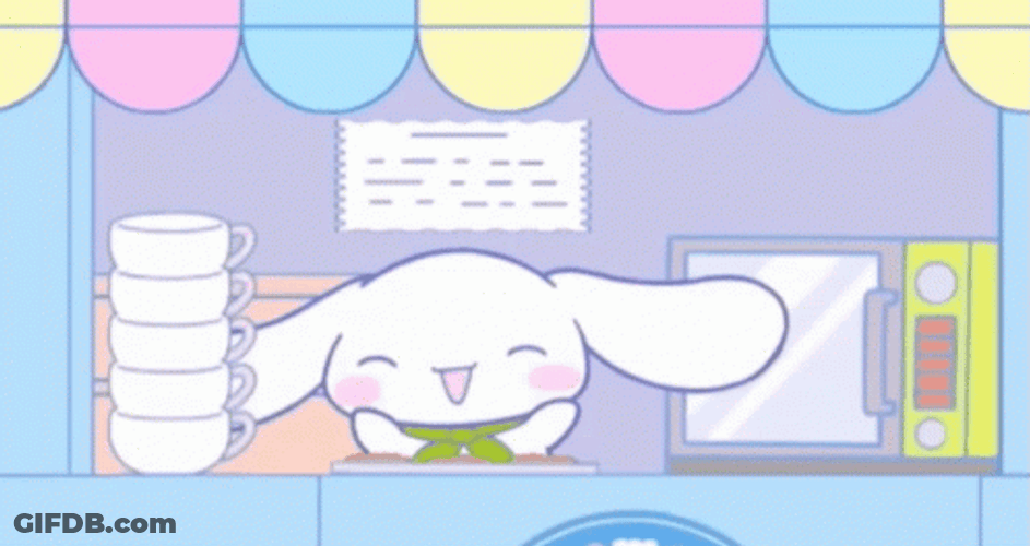 Cheerful Cinnamoroll Waving Happily GIF