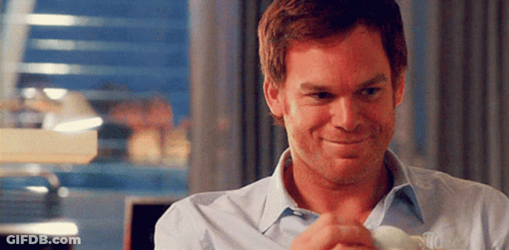 Cheerful Dexter Morgan Happy Reaction GIF