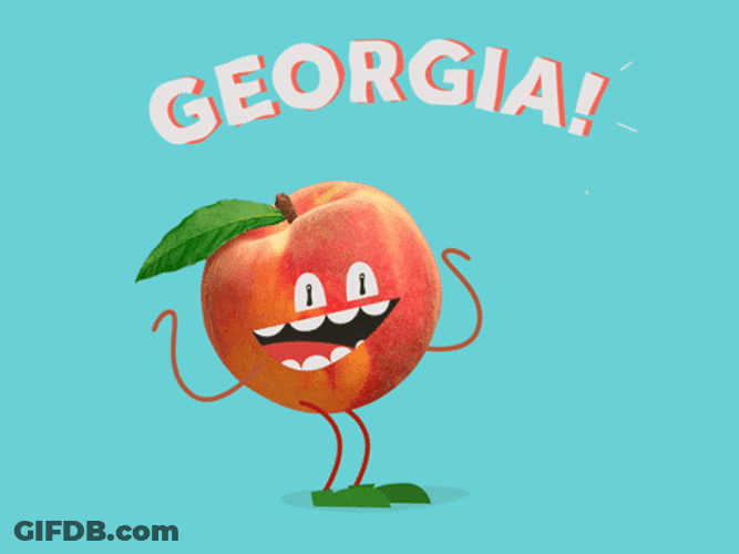 Cheerful Georgia Peach Dancing GIF
