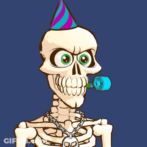 Cheerful Skull Party Mazel Tov GIF