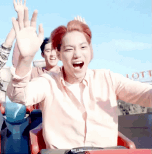 Cheerful Theme Park Ride GIF