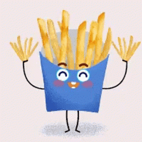 Cheering Animated French Fries GIF