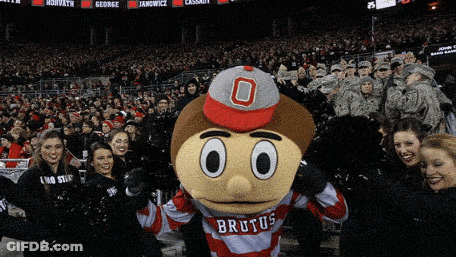 Cheering Buckeyes Mascot GIF