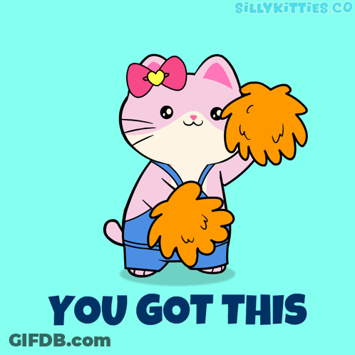 Cheering Cat Saying You Got This GIF